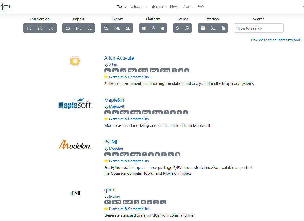 FMI tools page