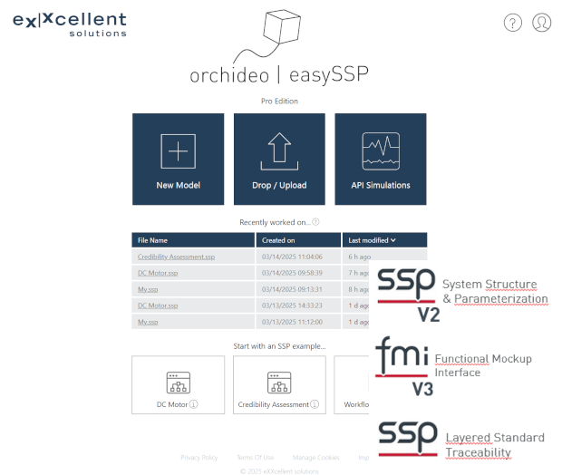 orchideo easySSP now with SSP 2.0 and FMI 3.0 support, PDF workflow documentation and Modelica types