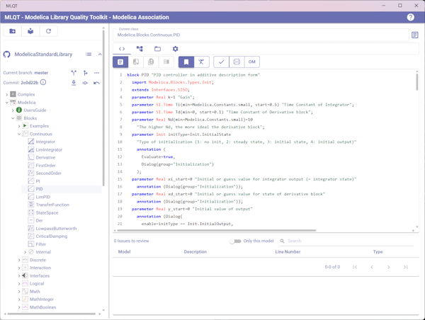 MLQT code review view